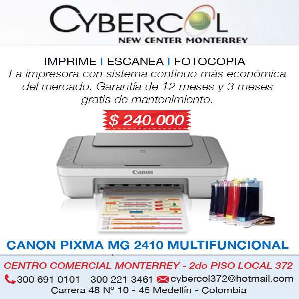 Impresora canon pixma mg 2410 multifuncional