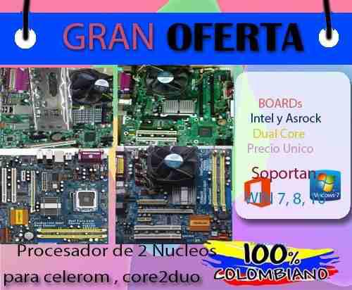 Combo board asrrock,intel, otras procesador dualcore 1.6 ghz