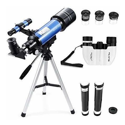 Telescopio refractor maxusee de 70 mm + binoculares hd