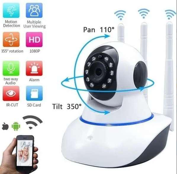 Cámara robótica 3 antenas wifi 1080p micro sd nueva Cámara robótica 3 antenas wifi 1080p micro sd nueva